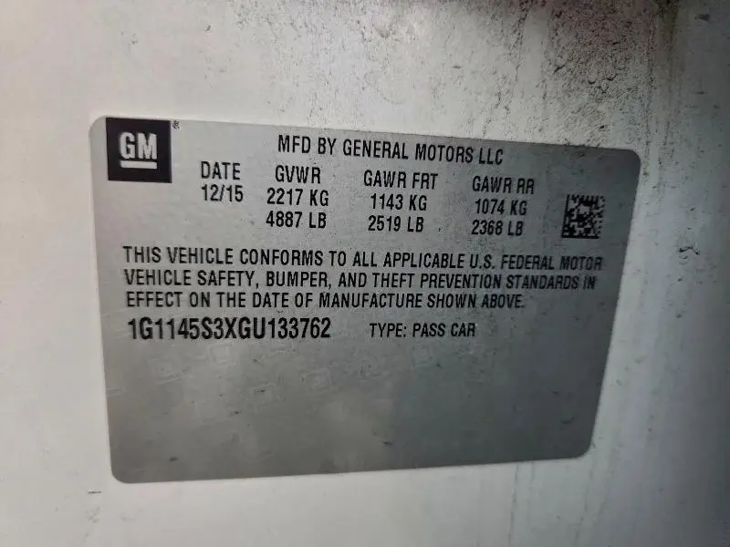 2016 CHEVROLET IMPALA LTZ  