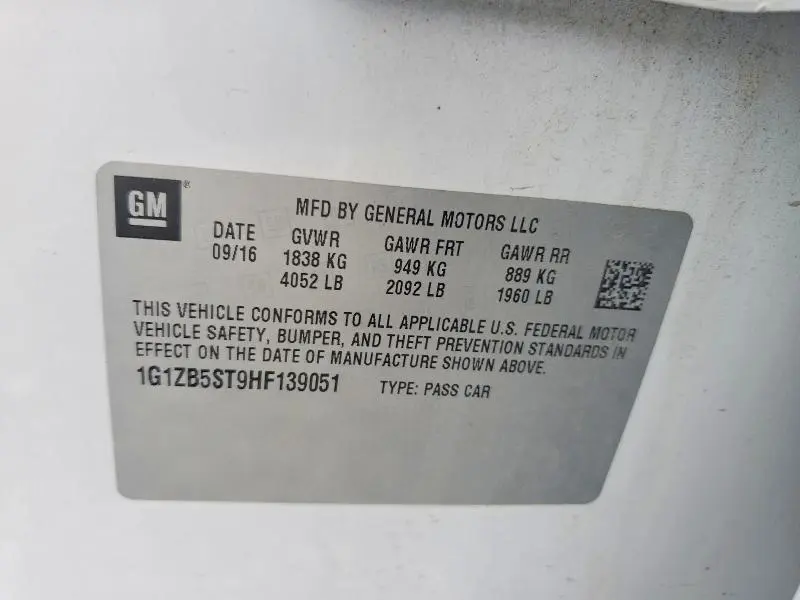 2017 CHEVROLET MALIBU LS  
