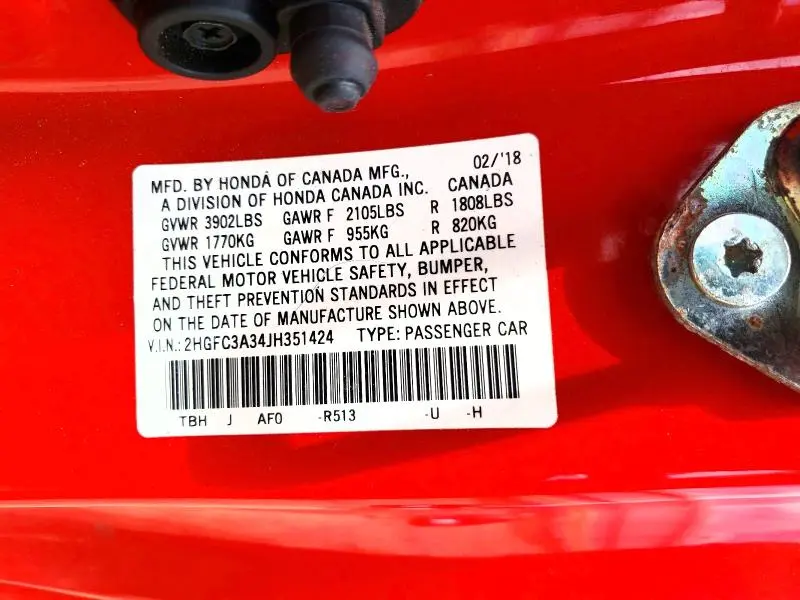 2018 HONDA CIVIC EX  
