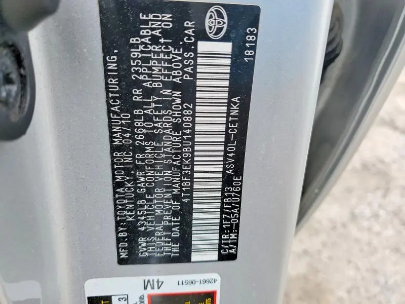 2011 TOYOTA CAMRY LE  