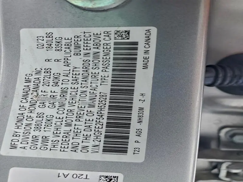 2023 HONDA CIVIC SPORT  