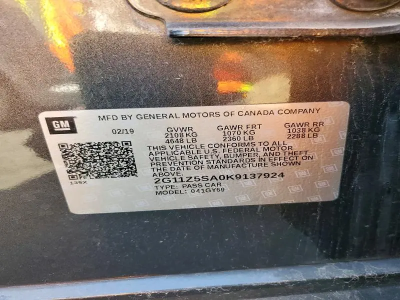 2019 CHEVROLET IMPALA LT  