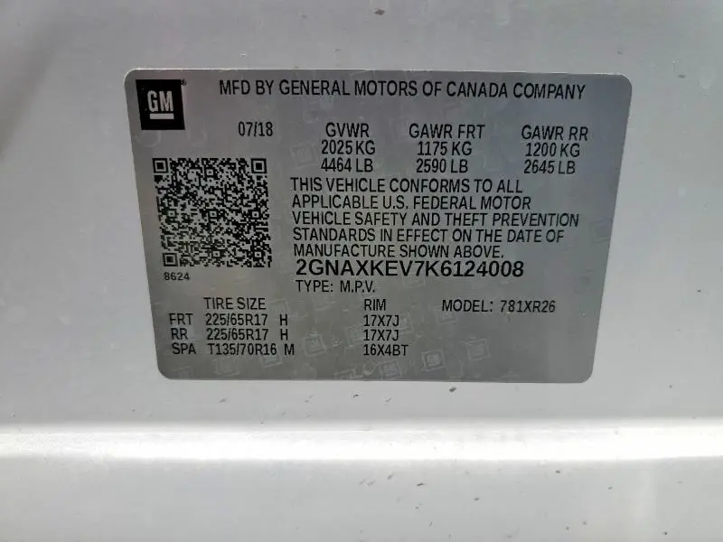 2019 CHEVROLET EQUINOX LT  