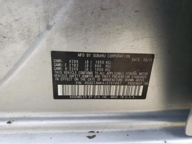 2018 SUBARU IMPREZA SPORT  