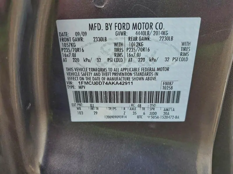 2010 FORD ESCAPE XLT  