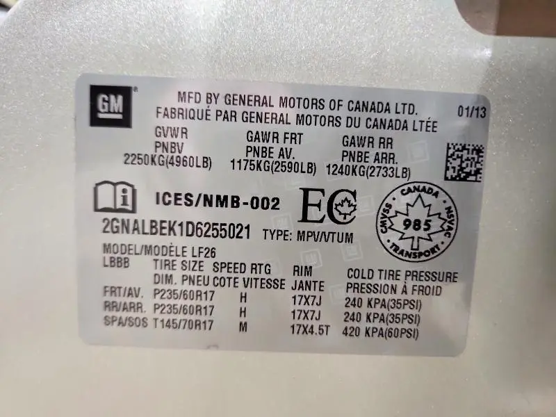 2013 CHEVROLET EQUINOX LS  