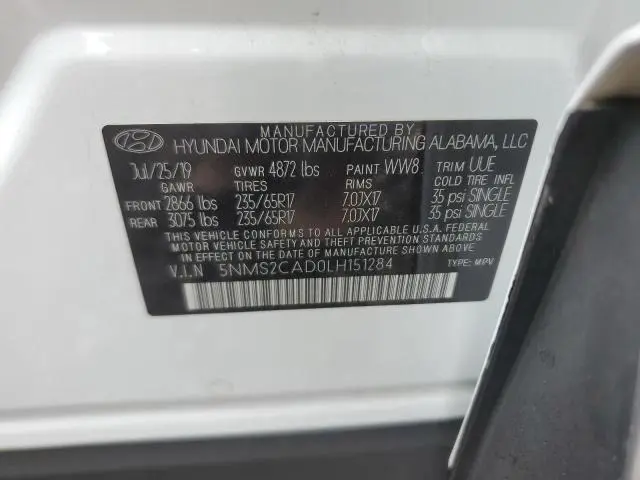 2020 HYUNDAI SANTA FE SE  