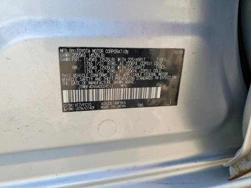 2010 TOYOTA RAV4 BASE  