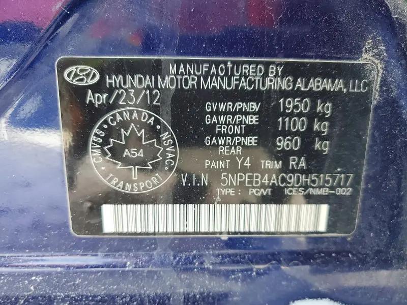 2013 HYUNDAI SONATA GLS  