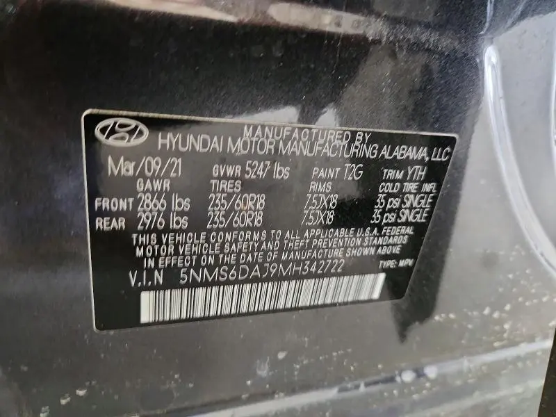 2021 HYUNDAI SANTA FE SEL  