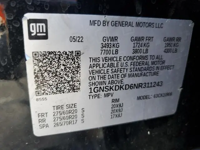 2022 CHEVROLET SUBURBAN K1500 Z71  