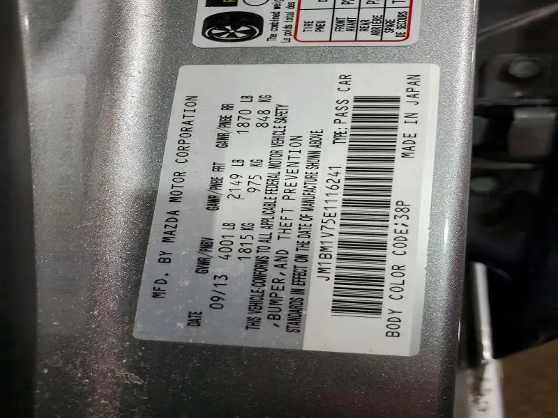 2014 MAZDA 3 TOURING  