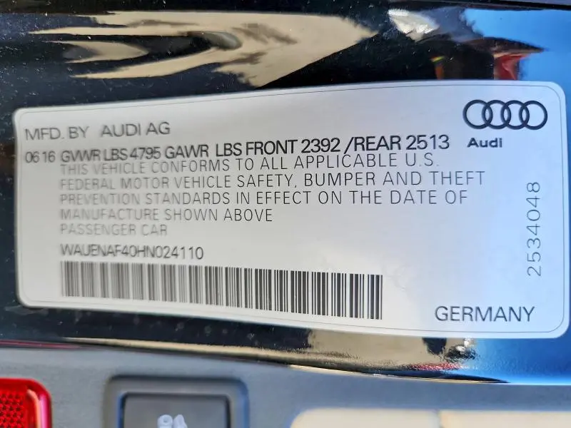 2017 AUDI A4 PREMIUM PLUS  