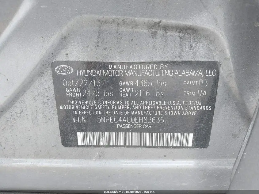 2014 HYUNDAI SONATA SE