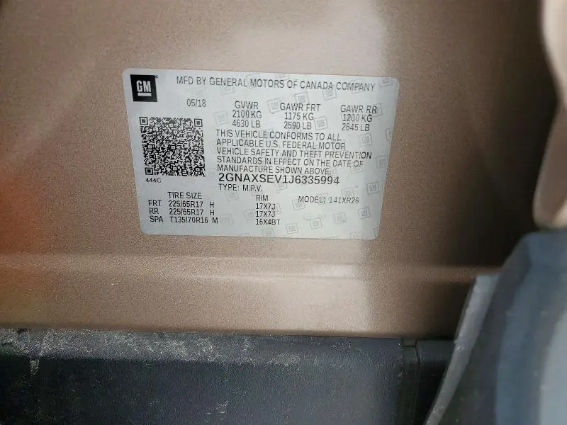 2018 CHEVROLET EQUINOX LT  