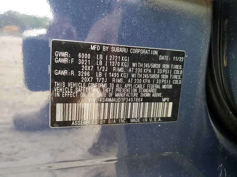 2023 SUBARU ASCENT LIMITED  