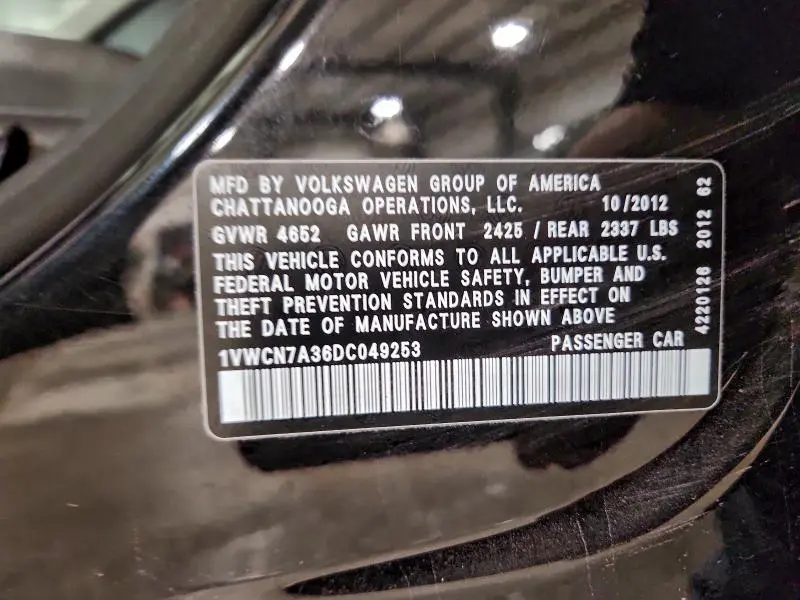 2013 VOLKSWAGEN PASSAT SEL  