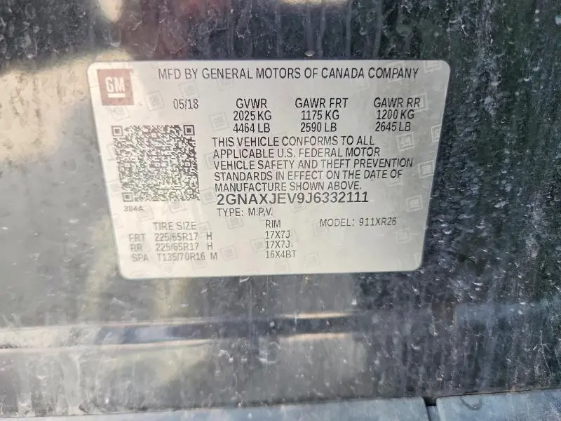 2018 CHEVROLET EQUINOX LT  