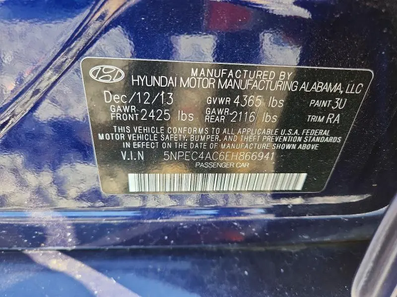 2014 HYUNDAI SONATA SE  