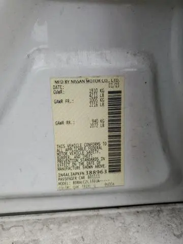 2015 NISSAN ALTIMA 2.5  