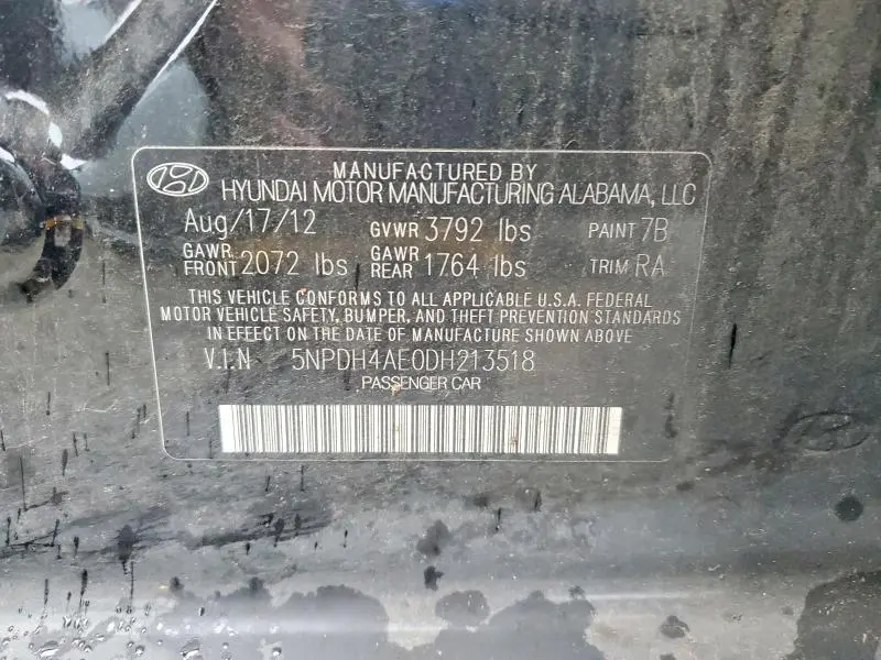 2013 HYUNDAI ELANTRA GLS  