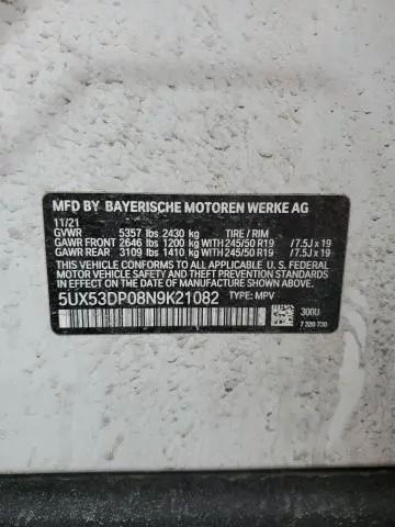 2022 BMW X3 XDRIVE30I  