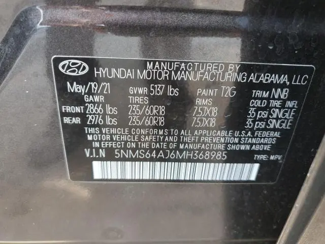 2021 HYUNDAI SANTA FE SEL  