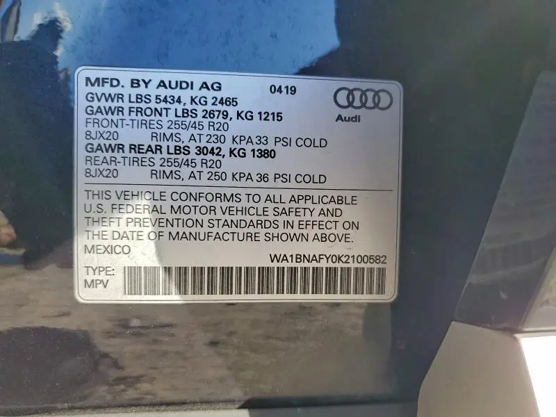 2019 AUDI Q5 PREMIUM PLUS  