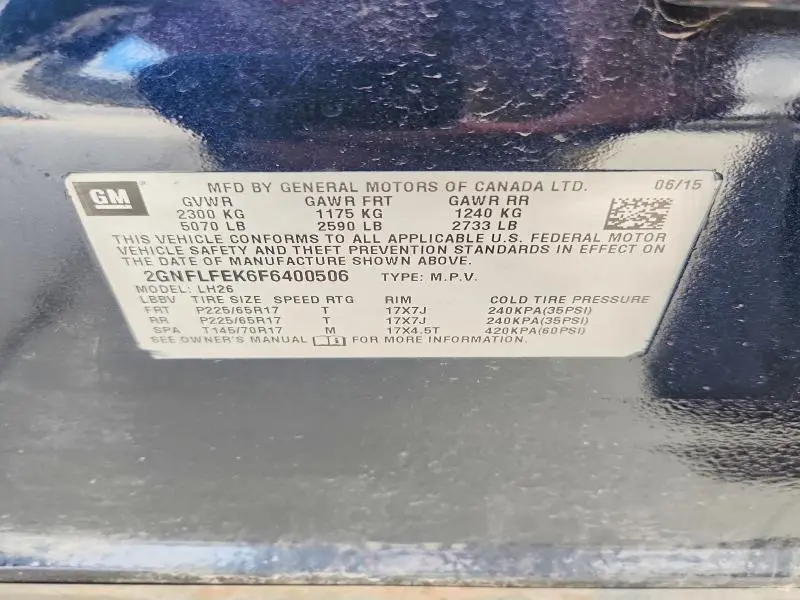 2015 CHEVROLET EQUINOX LT  