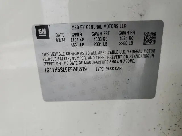 2014 CHEVROLET MALIBU LTZ  