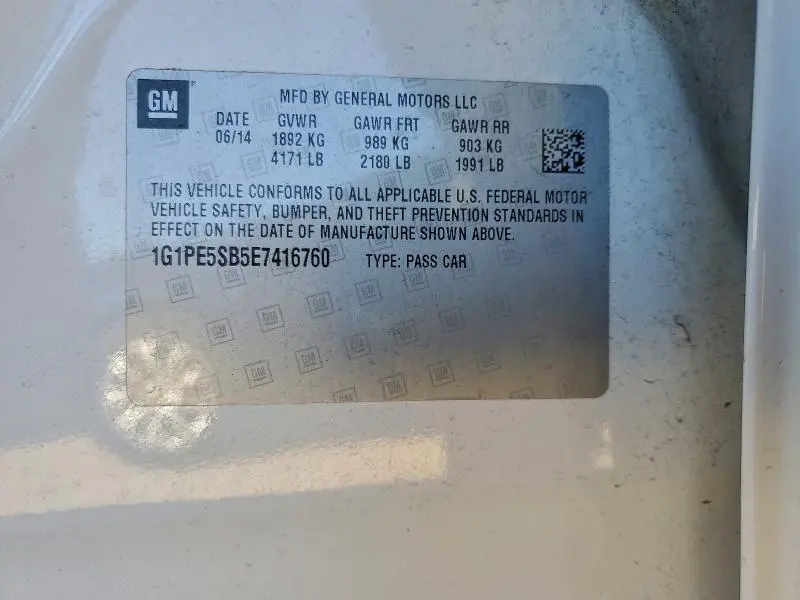 2014 CHEVROLET CRUZE LT  