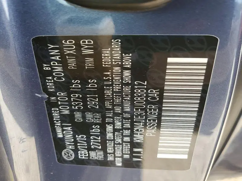2015 HYUNDAI GENESIS 3.8L  