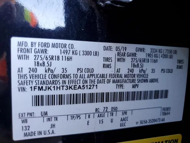 2019 FORD EXPEDITION MAX XLT  