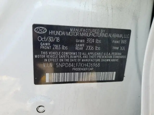 2019 HYUNDAI ELANTRA SEL  