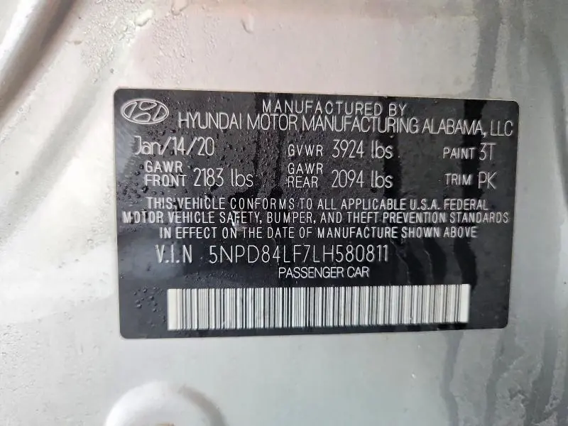 2020 HYUNDAI ELANTRA SEL  