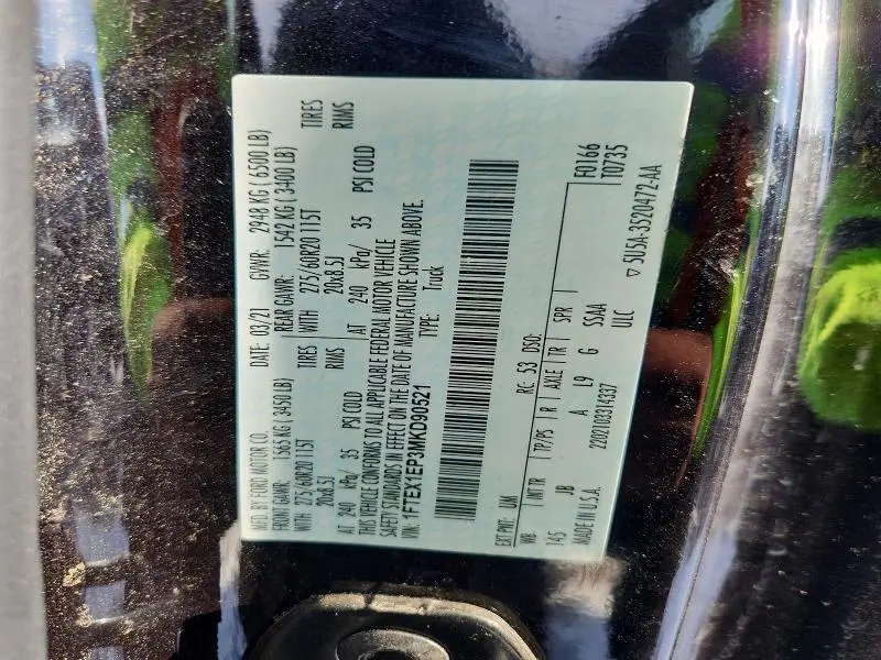 2021 FORD F150 SUPER CAB  