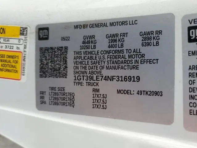 2022 GMC SIERRA K2500 HEAVY DUTY  