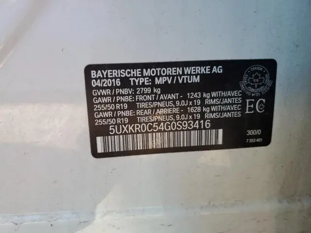 2016 BMW X5 XDRIVE35I  