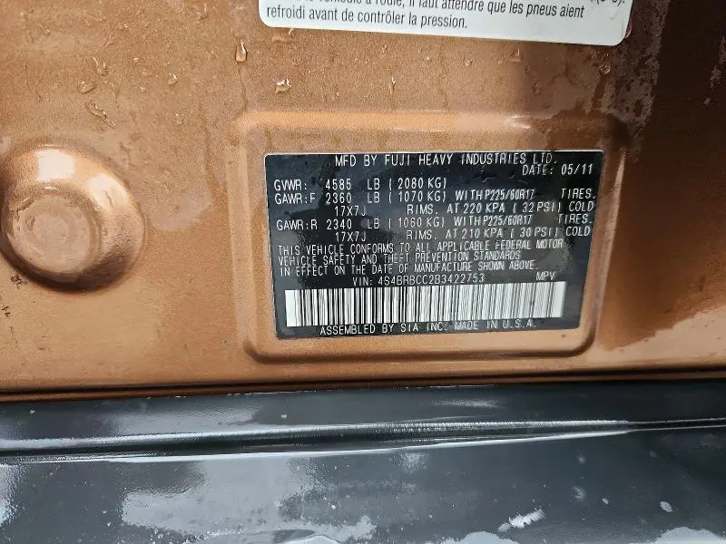 2011 SUBARU OUTBACK 2.5I PREMIUM  