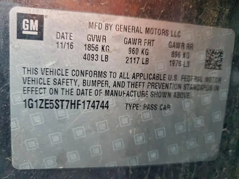 2017 CHEVROLET MALIBU LT  