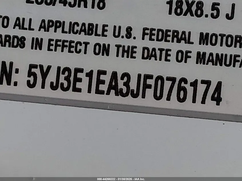 2018 TESLA MODEL 3 LONG RANGE/MID RANGE