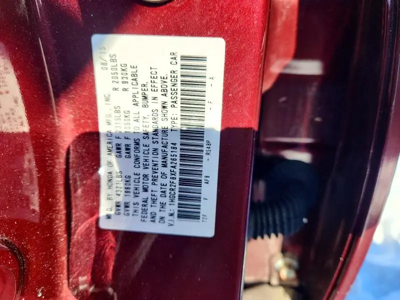 2015 HONDA ACCORD EXL  