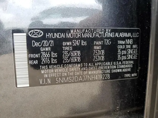 2022 HYUNDAI SANTA FE SEL  