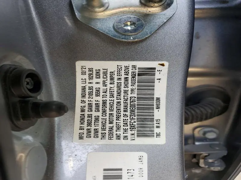 2021 HONDA CIVIC EX  