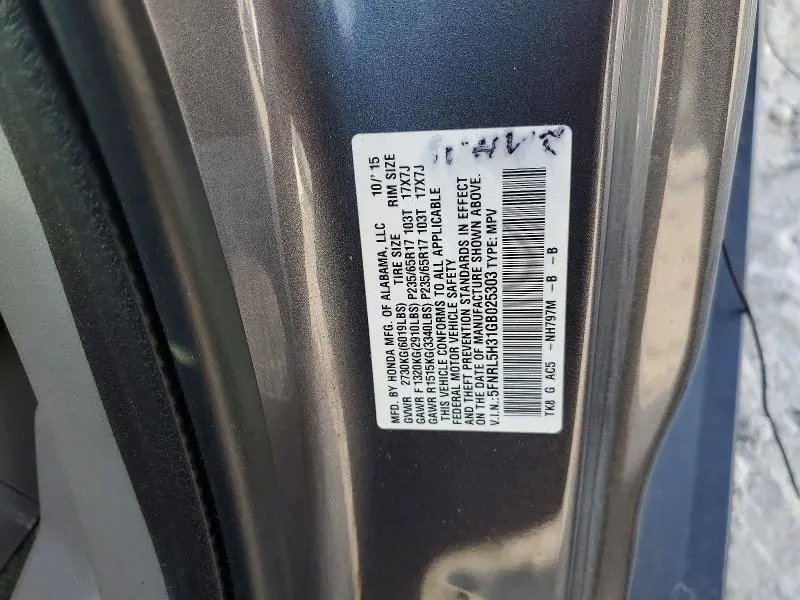 2016 HONDA ODYSSEY SE  