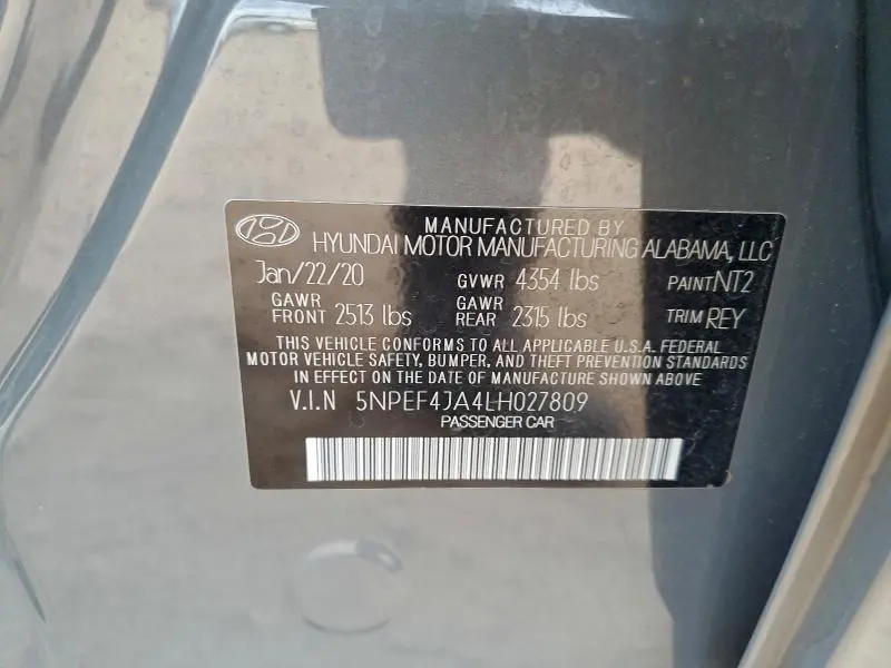 2020 HYUNDAI SONATA SEL  