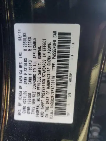 2015 HONDA ACCORD EX  