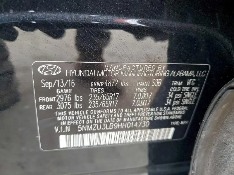 2017 HYUNDAI SANTA FE SPORT   