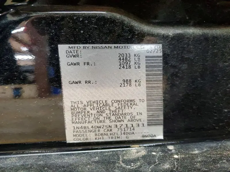 2025 NISSAN ALTIMA SV  