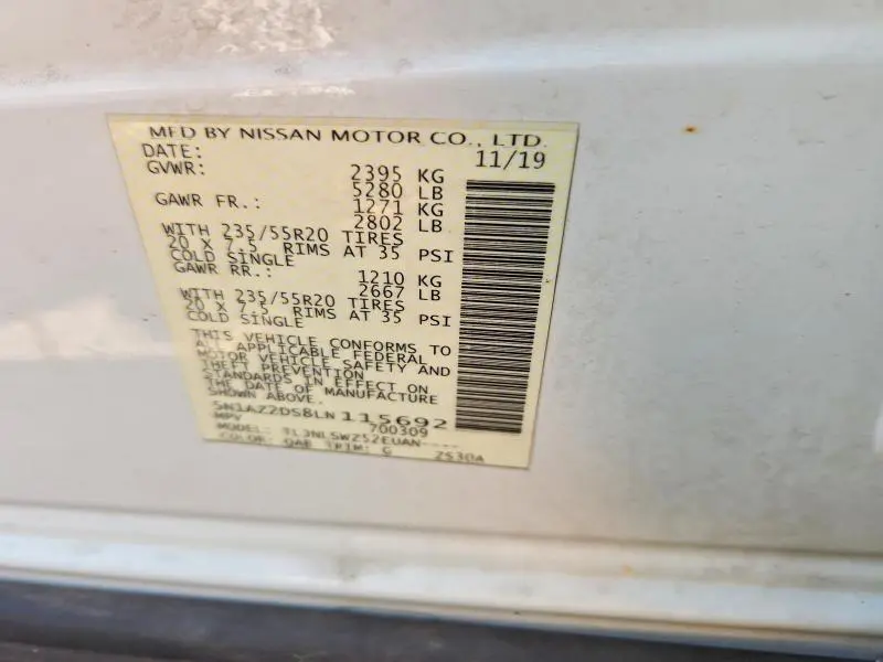 2020 NISSAN MURANO PLATINUM  